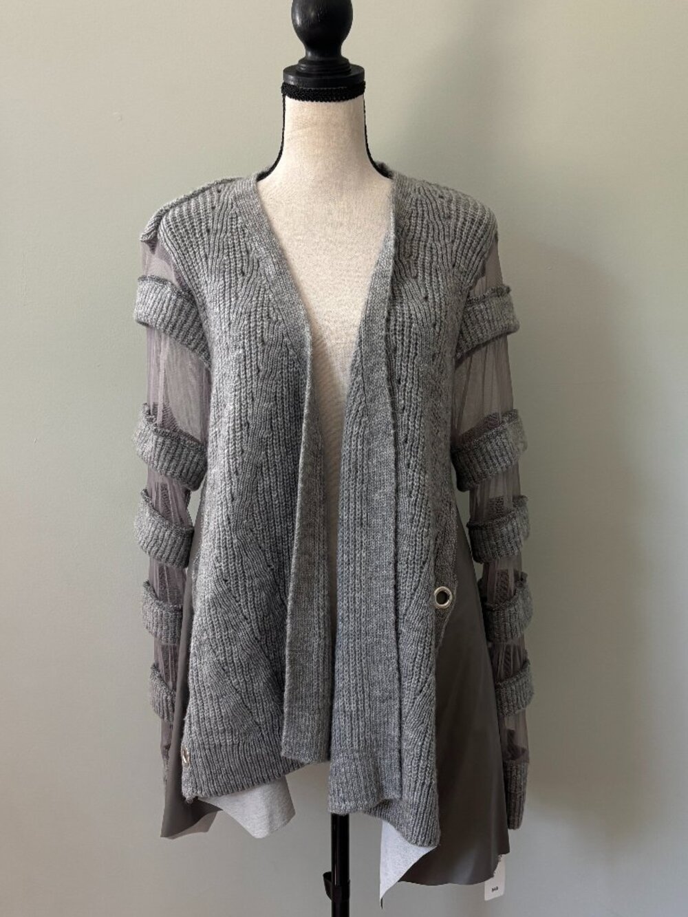 Dqmane Avant-Garde Knit Cardigan — Grey, size XS NWT - Picture 1 of 7
